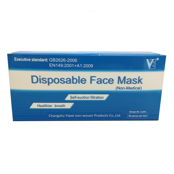 Varios facial mascarilla protectora caja no medical 50un