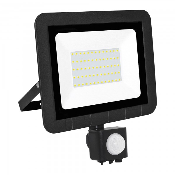 Proyector led sensor plano negro  50w.f