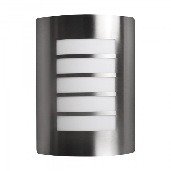 Aplique exterior e-27 inox.ip44 ranurado