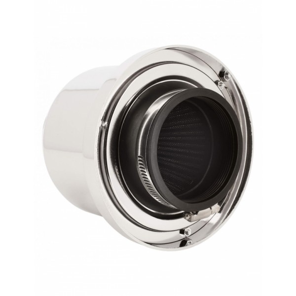 Filtro de Aire Universal para Coche Incluye 4 Adaptadores 60mm 65mm 70mm 77mm Color Cromado