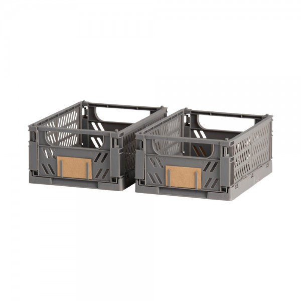 Caja almacenaje plegable gris 25 x 16,5 x 10 cm set 2 piezas