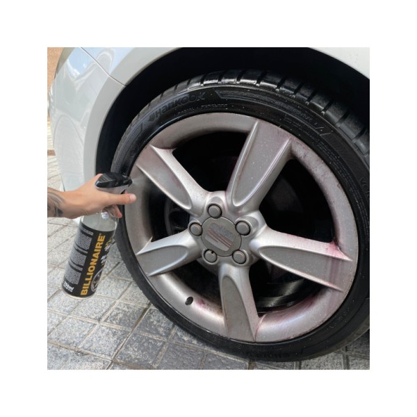 Billionaire All Wheel Cleaner Premium Spray Limpia Llantas Férrico para Coche y Moto Disuelve Toda la Suciedad 750ml