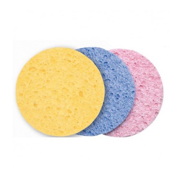 Eurostil colores esponja desmaquillante celulosa 90mm pack 12un