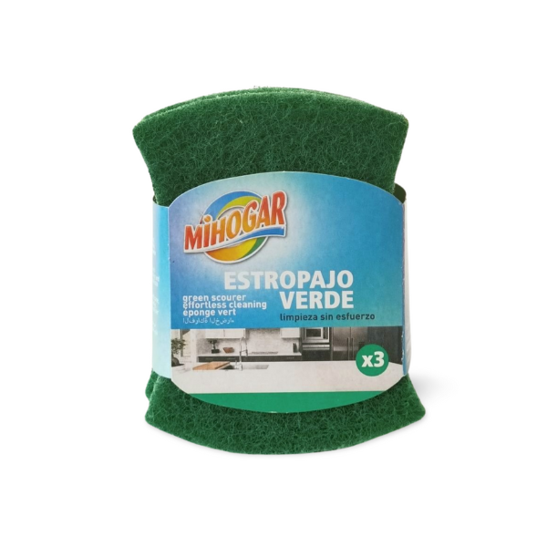 Mihogar estropajo Verde 3 unidades