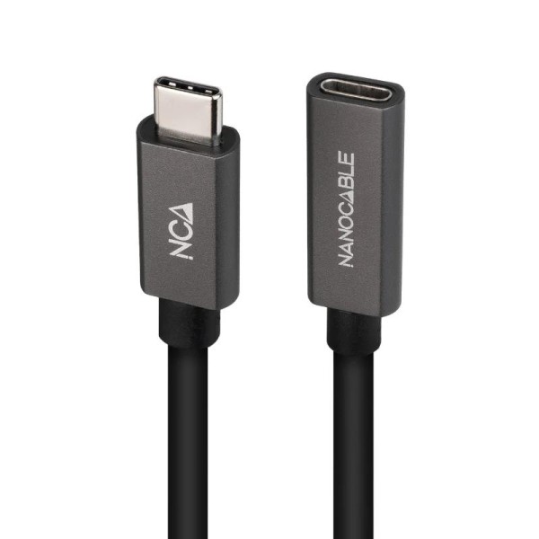 Nanocable cable usb 3.2 gen2 usb-c m/h 0,5 m negro