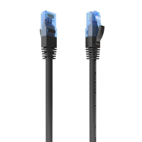Aisens cable rj45 cat.6 utp awg26 cca negro 0.75m