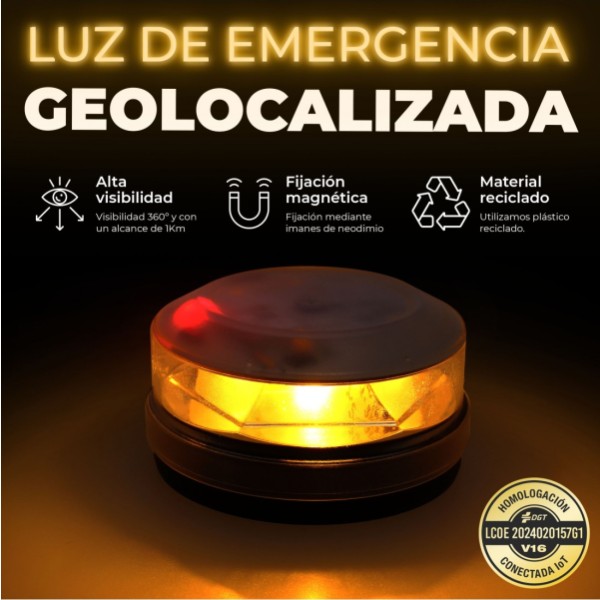 BALIZA Luz de Emergencia V16 con Geolocalización Homologada por la DGT Baliza V16 SIM Incorporada Clasificación IP-54